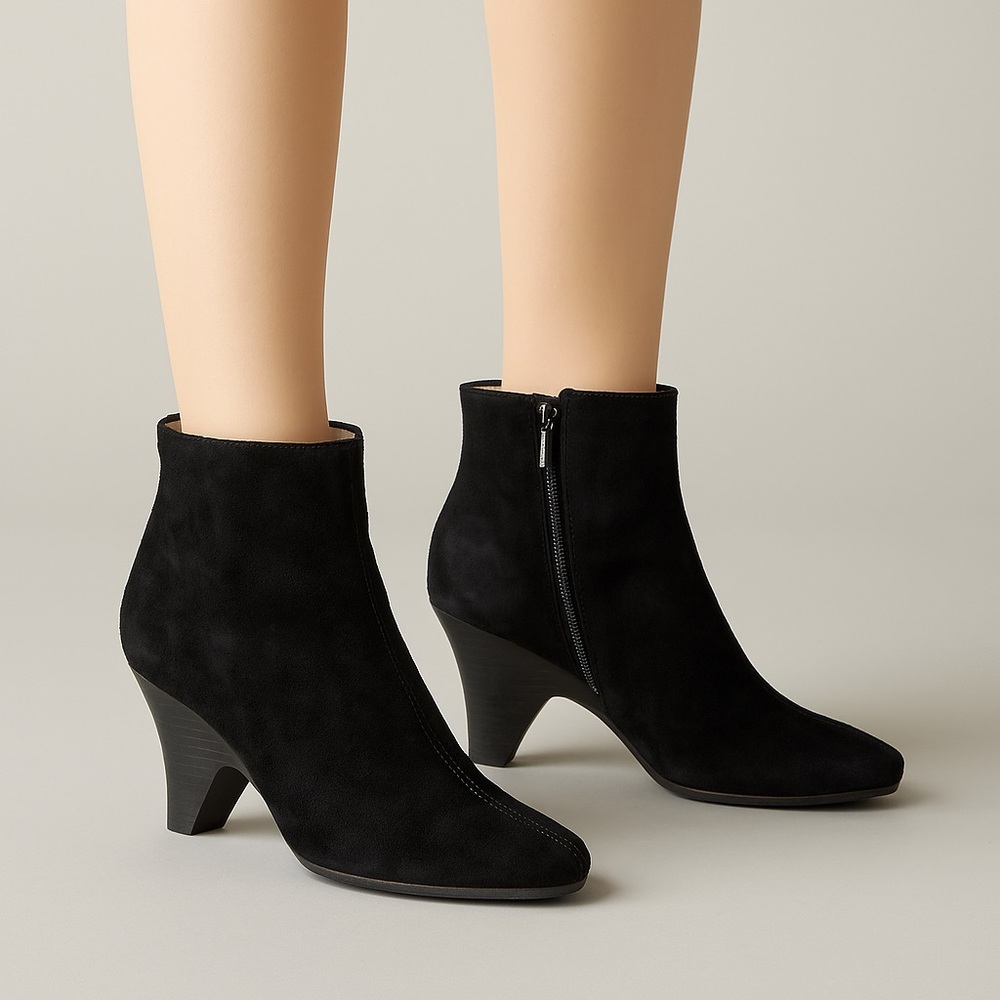 Taryn Rose Black Suede Ankle Boots